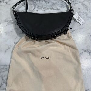 BY FAR Black Leather Shoulder Bag